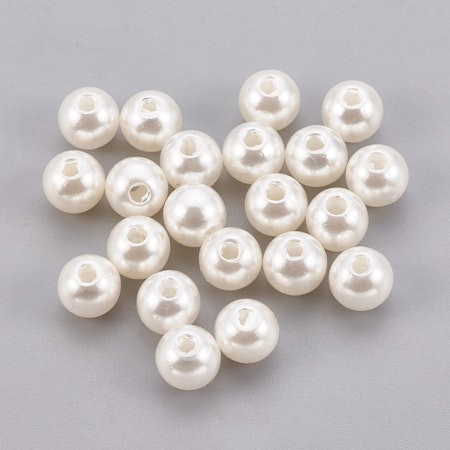 Akrylpärlor i pärlimitation, 6mm, creme (50st)