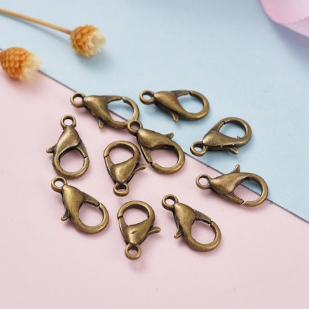 Klolås, 12mm, zink, antik brons (10st)