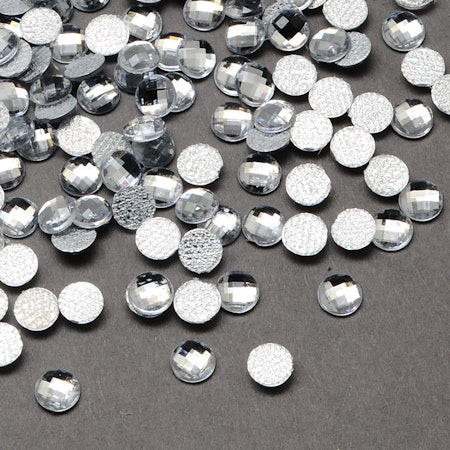 Rhinestones med hotfix, klara, 12mm (30st)