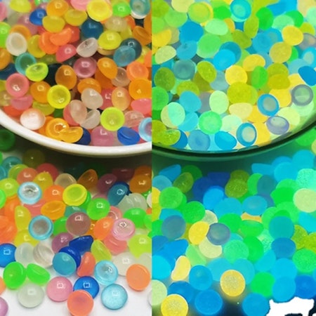 Självlysande halvpärlor, 7mm (50st)