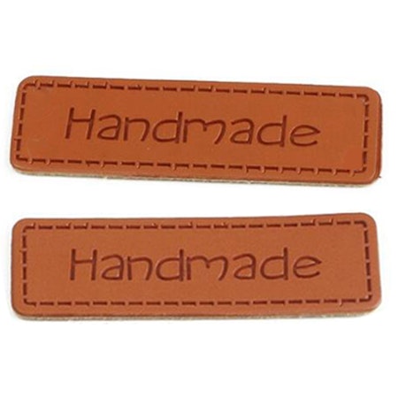 Etikett handmade, imitationsläder (10st)
