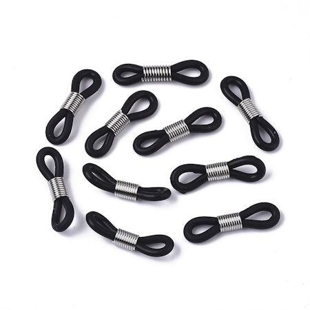 Fäste till glasögon, svart, 20x5mm (10st)