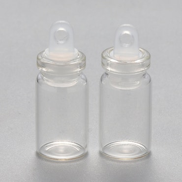 Önskeflaskor av glas, berlock glasflaska (10st)