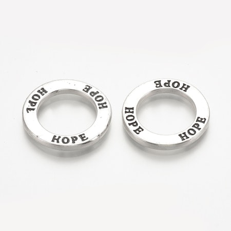 Länkring, hope, silver, 24mm (5st)