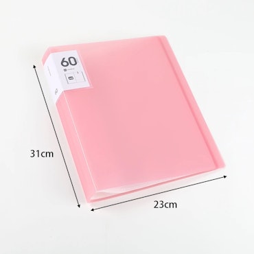 Rosa Mapp med plastfickor A3, 60 sidor (30x40cm)