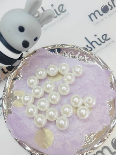 Akrylpärlor, pärlimitation, creme, 10mm (30st)