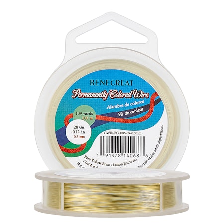Benecreat, kvalitets kopparwire, guld, 0.3mm (100m)