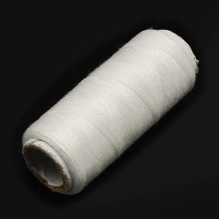Rulle vit tråd, polyester, 0.1mm (120m)