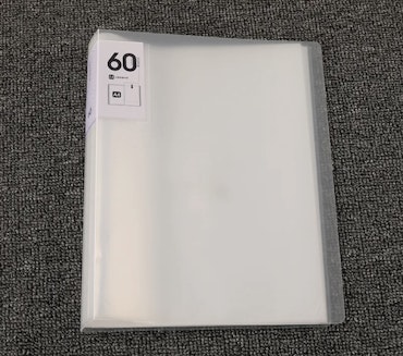 Mapp med plastfickor A4, vit, 60 sidor (31x23cm)