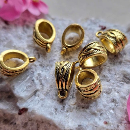 Berlockhållare, Tibet, guld, 14x7x9mm (10st)