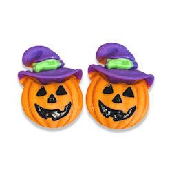 Halloween flatbacks, pumpa med hatt, 20mm (st)