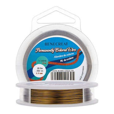 Benecreat, kvalitets kopparwire, antik brons, 0.8mm (10 meter)