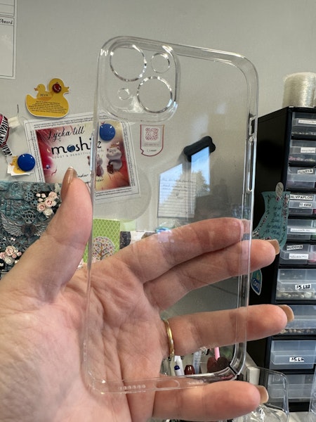 iPhone 14 PLUS, hårt transparent mobilskal
