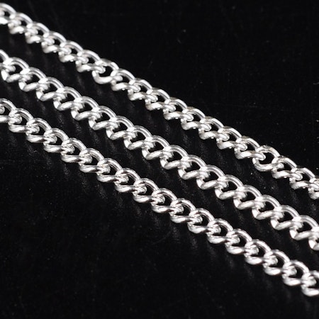 Twistkedja, 2x3mm, silver, järn ( 5 meter)