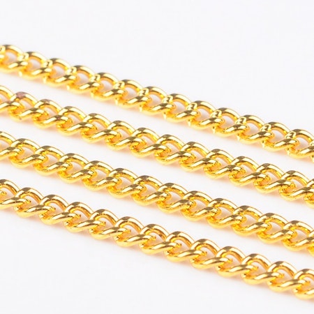 Twistkedja, 2x3mm, guld, järn (5 meter)