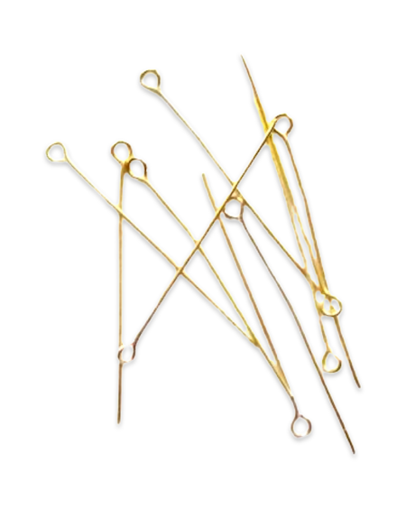 Extra långa öglepinnar, 7cm, guld (50st)