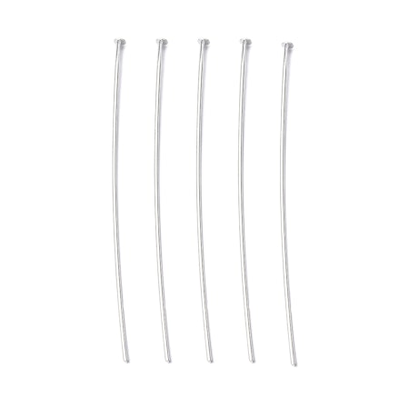 Långa hattpinnar av mässing, 5cm, silver (50st)