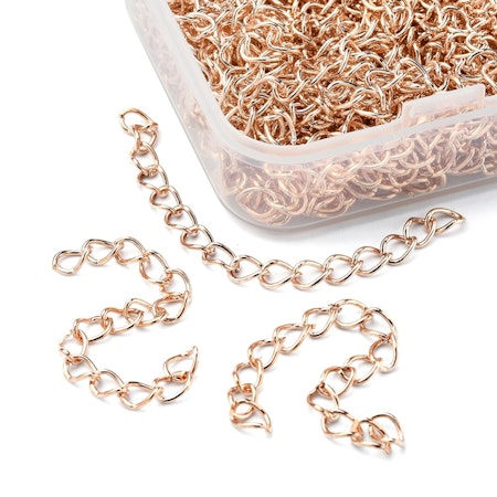 Förlängningar, nickelfria, roséguld, 7cm (10st)