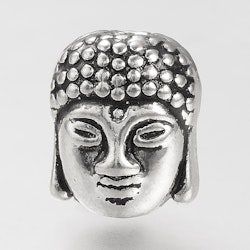 Buddha metallpärlor, tibet antik silver, 10,5mm (10st)