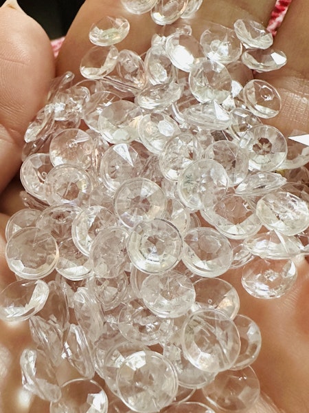 Diamantslipade strasspärlor av akryl, 8mm (100st)