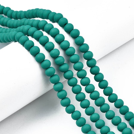 Sträng Handgjorda pärlor av polymerlera, dark cyan, 7x5,5mm (69st)