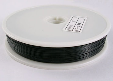 Rulle med tigertail, svart, 0.45mm (50m)