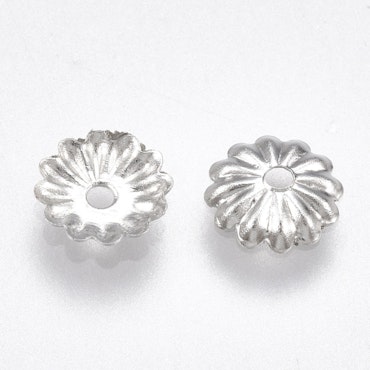 Pärlhatt, konjugerad platinum 6mm (100st)