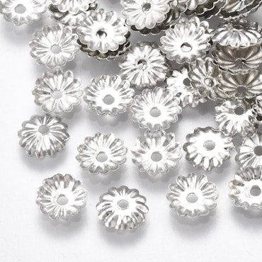 Pärlhatt, konjugerad platinum 6mm (100st)