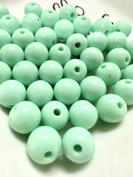 Runda akrylpärlor, mint, bubbelgum, 10mm (50st)