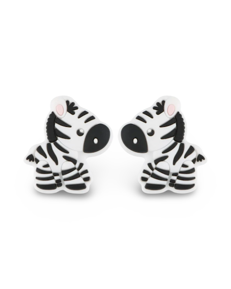 Zebra i silikon, tvättbar, fri från BPA, 32x30mm (st)