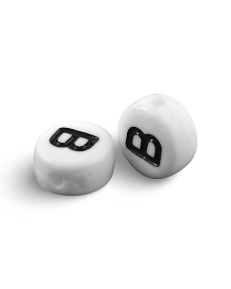 Bokstav B, bokstavspärlor, 7mm (50st)