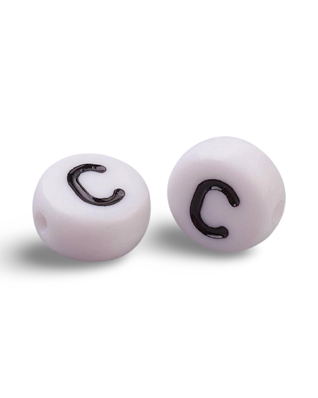 Bokstav C, bokstavspärlor, 7mm (50st)