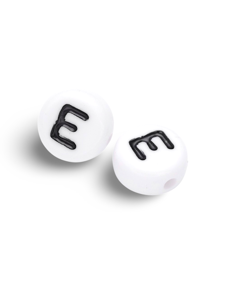 Bokstav E, bokstavspärlor, 7mm (50st)