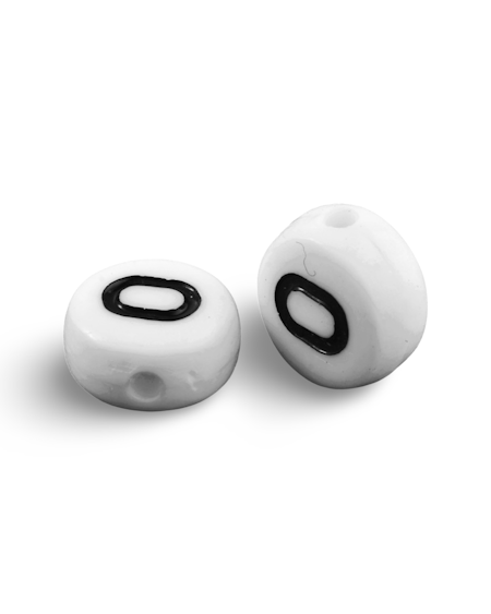 Bokstav O, bokstavspärlor, 7mm (50st)