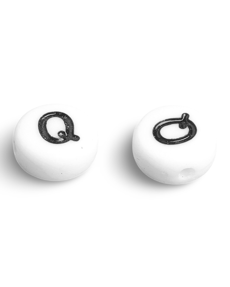 Bokstav Q, bokstavspärlor, 7mm (50st)
