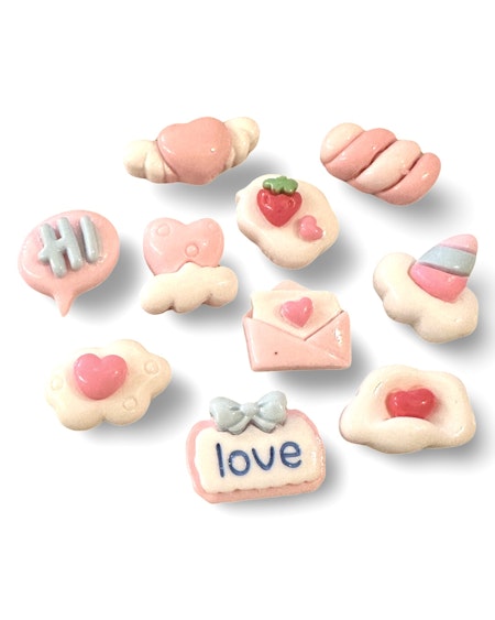 Mini flatbacks, love, nail art, 12-18mm (10st)