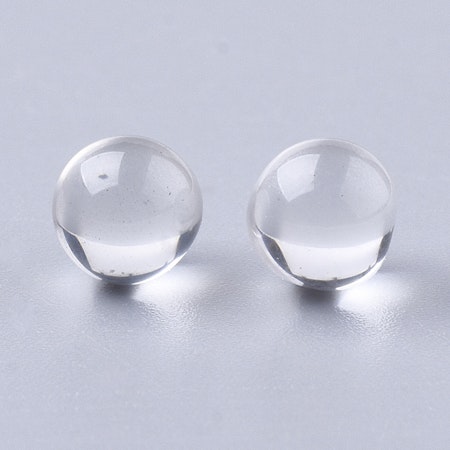 Bubblor, Pärlor utan hål, transparenta av resin, 5,5-6mm (100st)