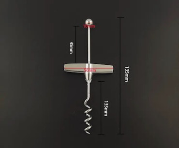 Pärla en korkskruv, rostfritt stål, 13.5cm (st)