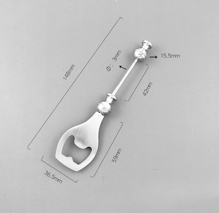 Pärla en kapsylöppnare, rostfritt stål, 14,8cm (st)
