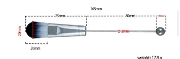 Platt foundationborste, pärlbara sminkborste (16.5cm)
