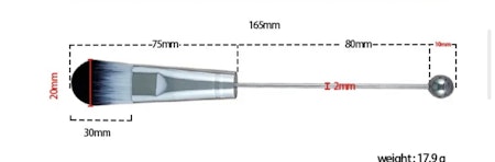 Platt foundationborste, pärlbara sminkborste (16.5cm)