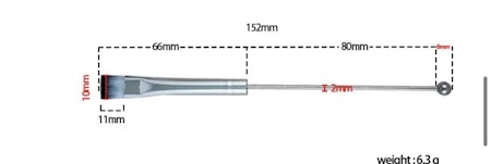 Flat line definer, pärlbara sminkborste (15,2cm)