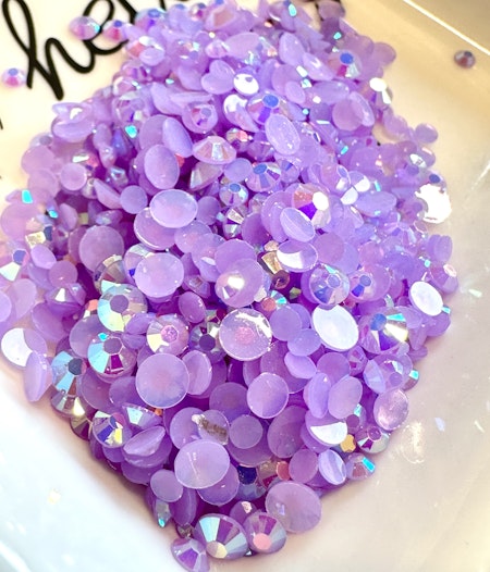 Rhinestones, strass, halvpärlor, ljuslila, 4-6mm (10g)