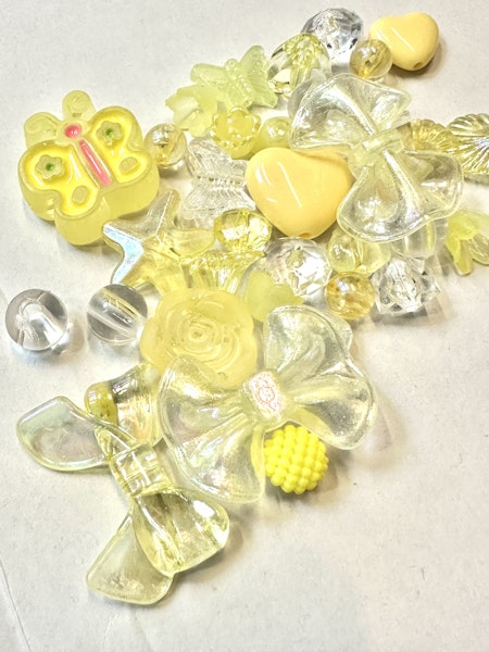 Gul & transparent lyxig akrylmix (25g)