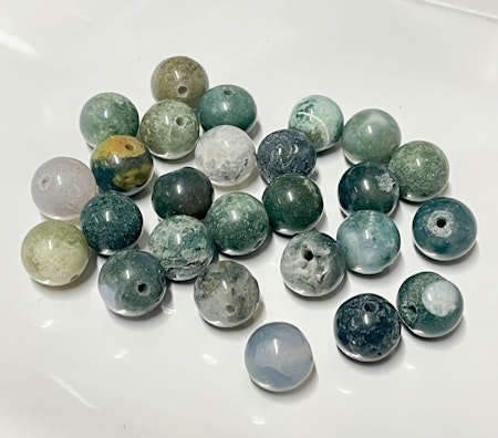 Naturlig agate, kristall, färgad, 8-8,5mm (ca 25st)