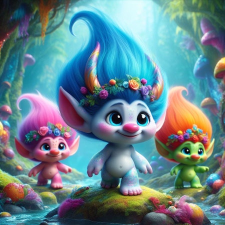Painting by numbers, troll, 40x40cm, med trästomme.