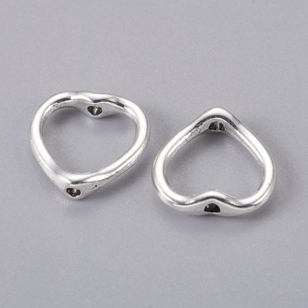 Hjärta. Pärlbur till 8mm pärlor, silver (10st)