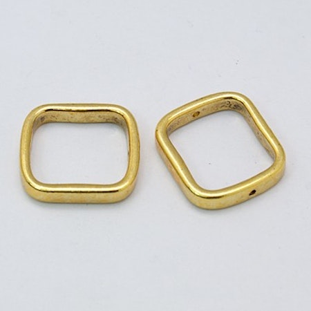 Pärlbur kvadrat guld, pärlor upp till 18mm (5st)