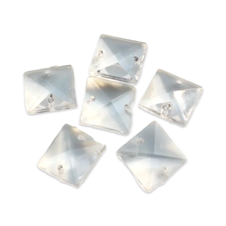 Kvadrat, slipat glas, connector. 14mm (10st)