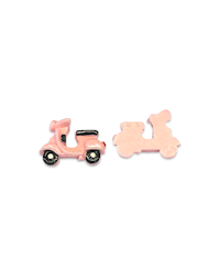 Moped, rosa, flatback av resin, 31x22mm (st)